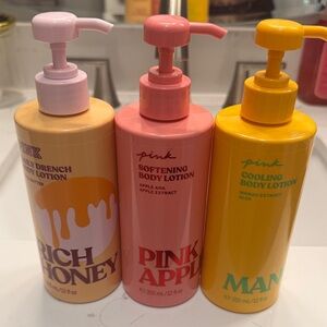 Pink Body Lotion Set - Rich Honey, Pink Apple, Mango